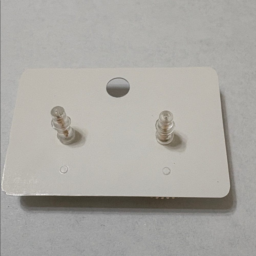 Gold 'Paris' Logo Crystal Border Stud Earrings - Picture 2 of 2